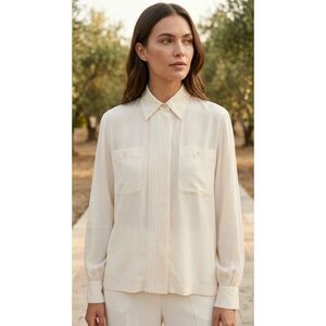 Liz Claiborne Collection Ivory cream 100% silk Blouse | Sz 4
